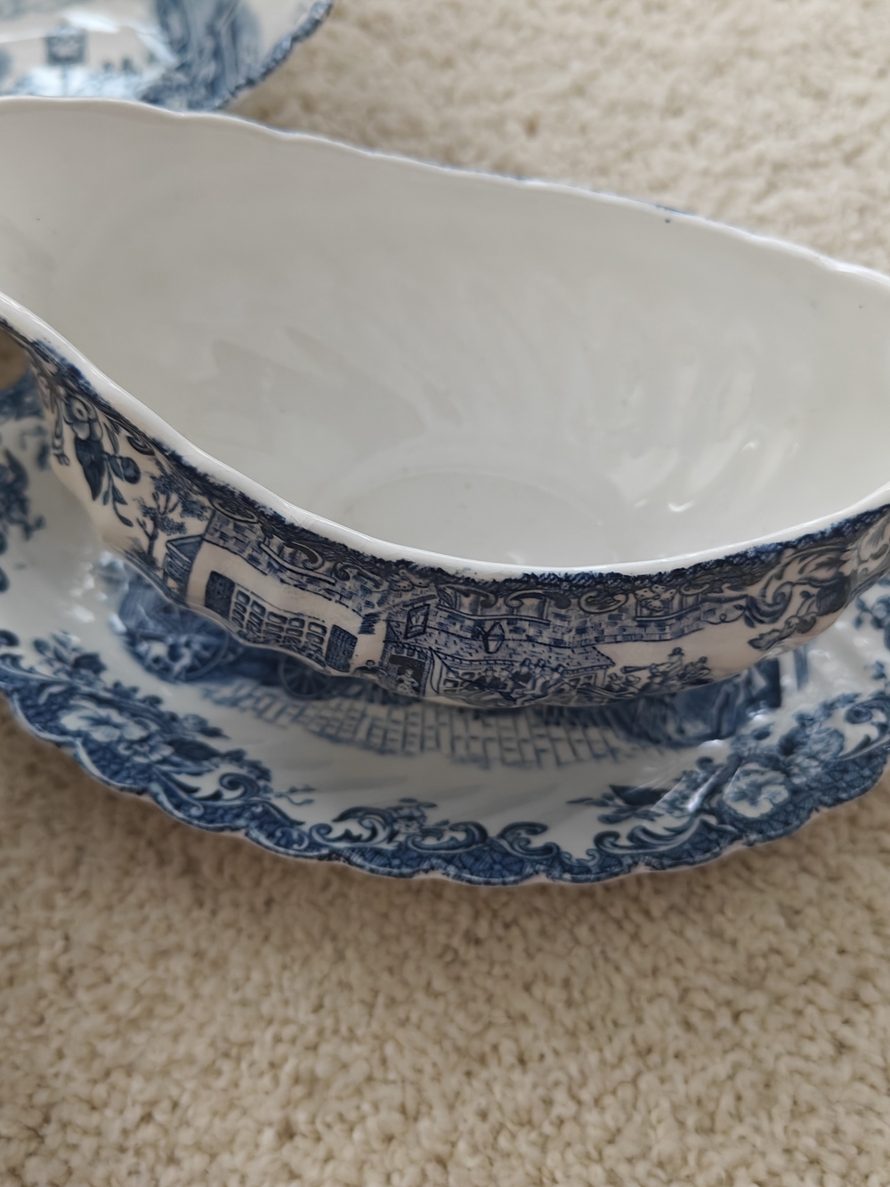 Johnson Brothers Coaching Scene Gravy Bowl And Platter.